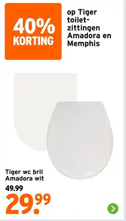 GAMMA Amadora en Memphis Tiger wc bril Amadora wit aanbieding
