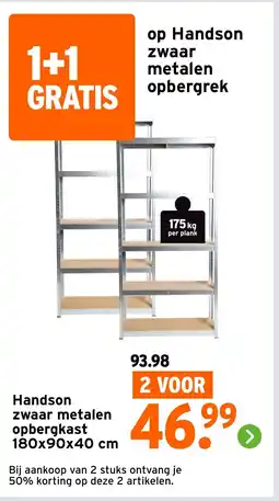 GAMMA Handson zwaar metalen opbergrek 180 x 90 x 40 cm aanbieding