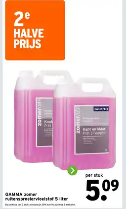 GAMMA Gamma zomer ruitensproeiervloeistof aanbieding