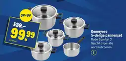 Makro Demeyere 5-delige pannenset aanbieding