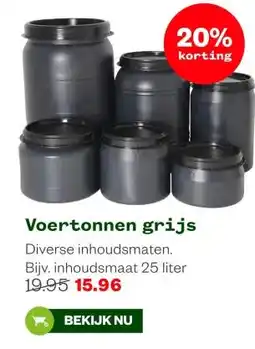 Welkoop Voertonnen grijs aanbieding