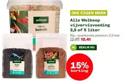 Welkoop Alle Welkoop vijvervisvoeding 2,5 of 5 liter aanbieding