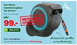 Welkoop Gardena wandslangbox 15 meter aanbieding