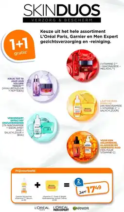 Trekpleister Garnier SkinActive Vitamine C Serum, Vitamine C Fresh & Bright Hydraterende Sorbet Crème aanbieding