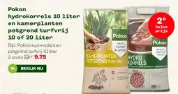 Welkoop Pokon hydrokorrels 10 liter en kamerplanten potgrond turfvrij 10 of 20 liter aanbieding