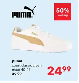 Scapino Puma Court Classic Clean heren sneakers wit aanbieding