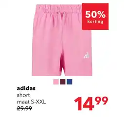 Scapino Adidas W 3-Stripes SJ short dames roze aanbieding