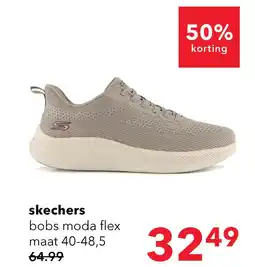 Scapino Skechers BOBS Moda Flex heren sneakers taupe aanbieding