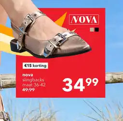 Scapino Nova dames slingbacks met gespen beige aanbieding