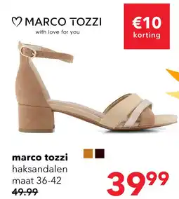 Scapino Marco Tozzi dames sandalen met hak chocolade bruin aanbieding