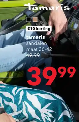 Scapino Tamaris dames sandalen met sleehak zwart aanbieding