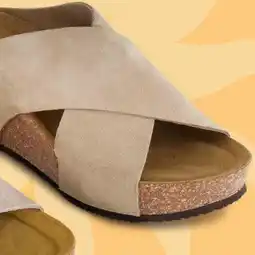 Scapino Hush Puppies suede dames bio slippers beige aanbieding