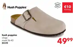 Scapino Hush Puppies suède dames clogs beige aanbieding