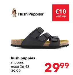 Scapino Hush Puppies dames bio slippers zwart aanbieding