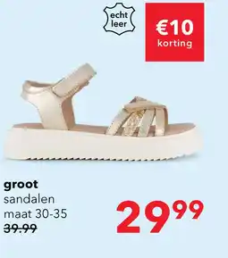 Scapino Groot leren meisjes sandalen goud aanbieding