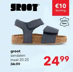 Scapino Groot leren jongens sandalen donkerblauw aanbieding