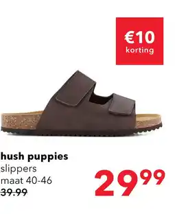 Scapino Hush Puppies heren bio slippers bruin aanbieding