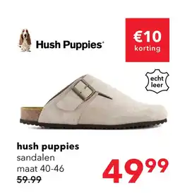 Scapino Hush Puppies suède heren clogs taupe aanbieding