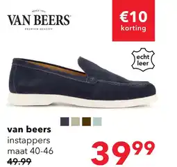 Scapino Van Beers suède heren instappers donkerblauw aanbieding