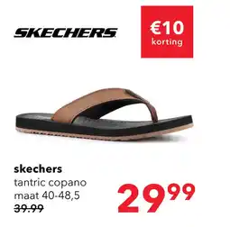 Scapino Skechers Tantric heren teenslippers bruin aanbieding
