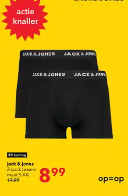 Scapino Jack & Jones 2-pack heren boxershorts zwart aanbieding