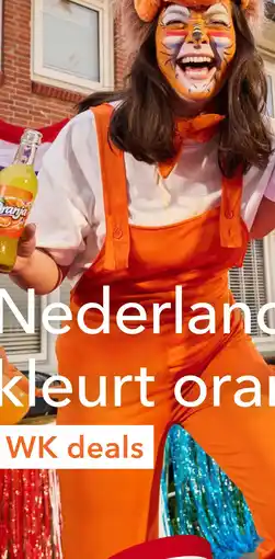Scapino WK unisex tuinbroek met afneembare staart oranje aanbieding