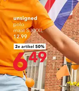 Scapino Unsigned heren polo oranje aanbieding