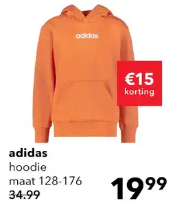 Scapino Adidas J LIN FL kinder hoodie oranje aanbieding
