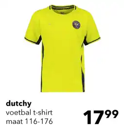 Scapino Dutchy Dry kinder voetbal T-shirt geel blauw aanbieding