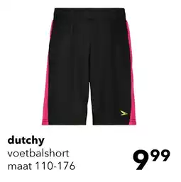 Scapino Dutchy kinder voetbalshort zwart roze aanbieding