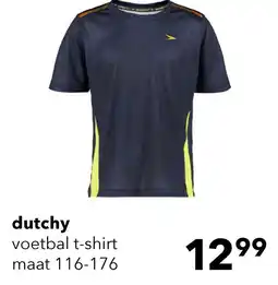 Scapino Dutchy Dry kinder voetbal T-shirt donkerblauw geel aanbieding