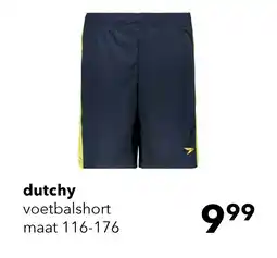 Scapino Dutchy kinder voetbalshort blauw geel aanbieding