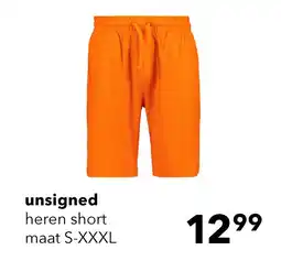 Scapino Unsigned heren sweatshort oranje aanbieding