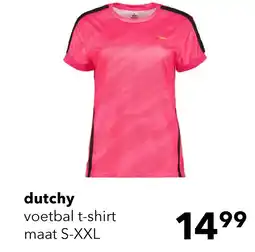 Scapino Dutchy Dry dames voetbal T-shirt met print roze zwart aanbieding