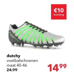 Scapino Dutchy heren FG voetbalschoenen zilver groen aanbieding