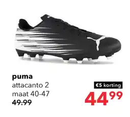 Scapino Puma Attacanto II MG heren voetbalschoenen zwart wit aanbieding