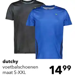 Scapino Dutchy Dry heren voetbal T-shirt met print blauw aanbieding