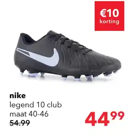 Scapino Nike Tiempo Legend 10 Club MG heren voetbalschoenen zwart aanbieding