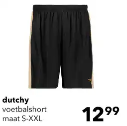 Scapino Dutchy heren voetbalshort zwart beige aanbieding