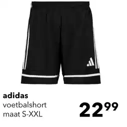 Scapino Adidas Squa25 heren sportshort zwart wit aanbieding