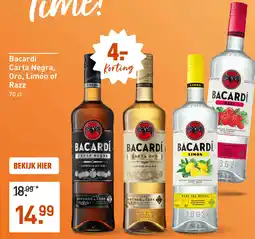 Gall & Gall Bacardí Carta Negra, Oro, Limón of Razz aanbieding