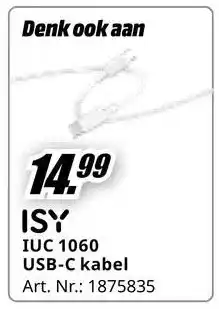 MediaMarkt Bekijk ISY USB-C kabel aanbieding