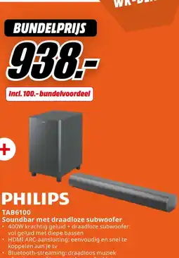 MediaMarkt Bekijk Philips Soundbar met draadloze subwoofer aanbieding