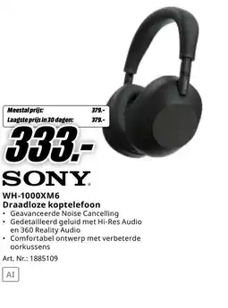 MediaMarkt Bekijk Sony Draadloze koptelefoon aanbieding