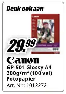 MediaMarkt Bekijk Canon Fotopapier aanbieding