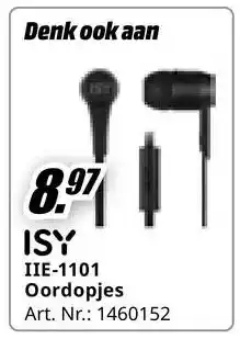 MediaMarkt Bekijk ISY Oordopjes aanbieding