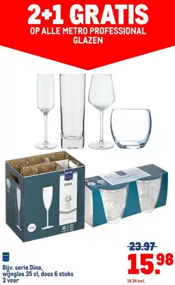 Makro OP ALLE METRO PROFESSIONAL GLAZEN aanbieding