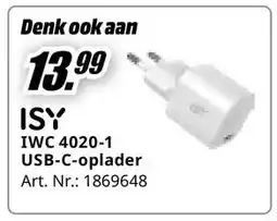 MediaMarkt Bekijk ISY USB-C oplader aanbieding