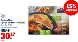 Makro Cordon bleu, kip- of varkensschnitzel aanbieding