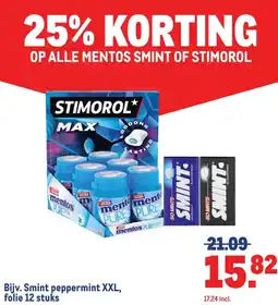 Makro OP ALLE MENTOS SMINT OF STIMOROL aanbieding